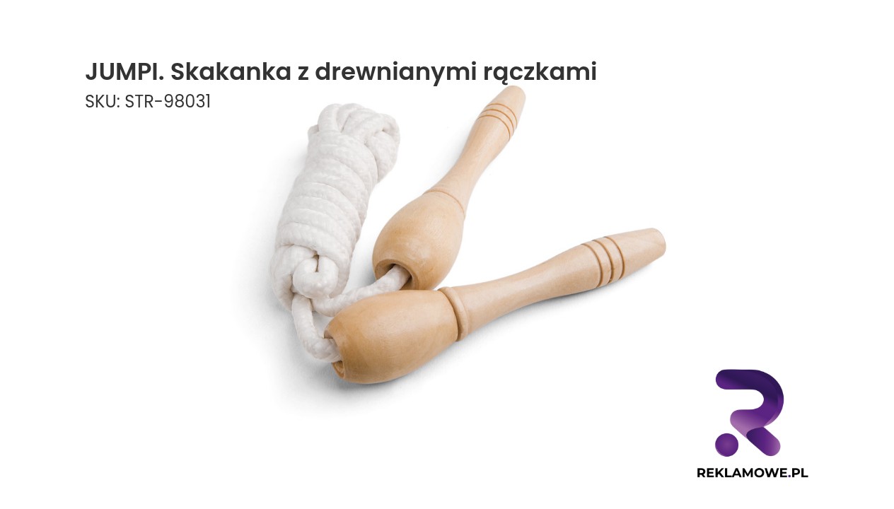 JUMPI. Skakanka z drewnianymi rączkami Skakanka JUMPI z drewnianymi rączkami