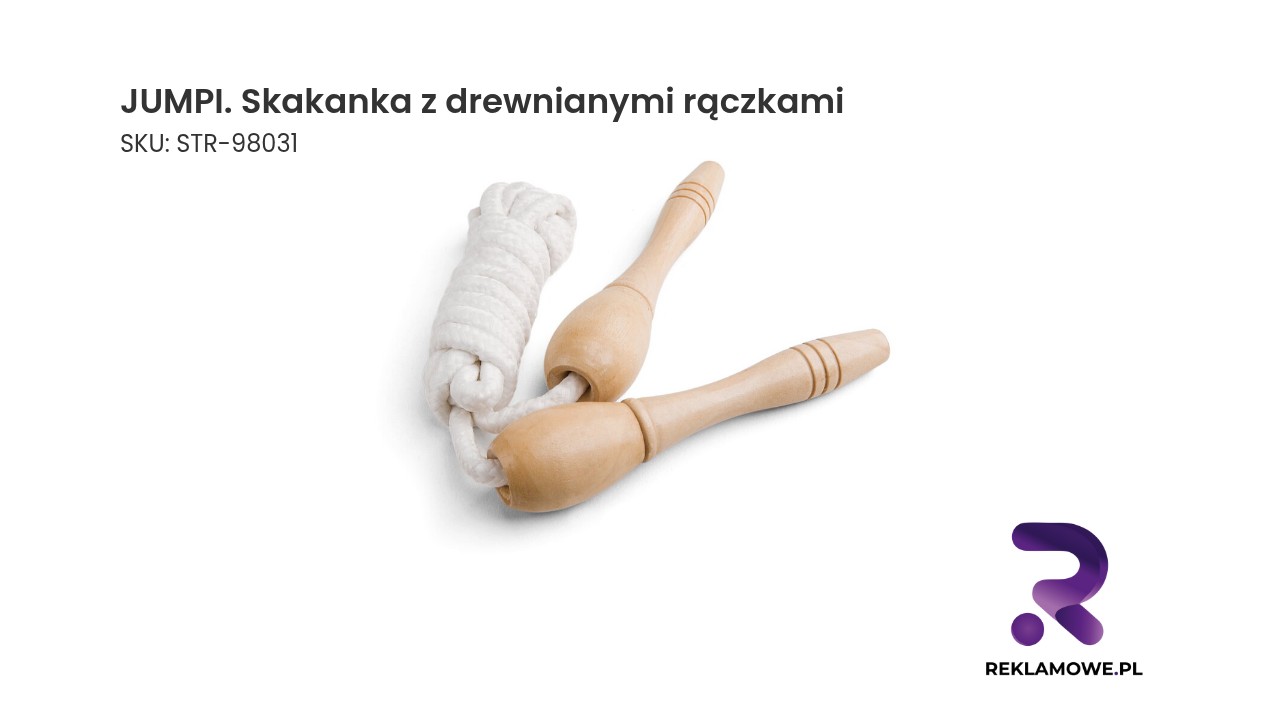 JUMPI. Skakanka z drewnianymi rączkami JUMPI skakanka z drewnianymi rączkami – skakanka do ćwiczeń i zabawy