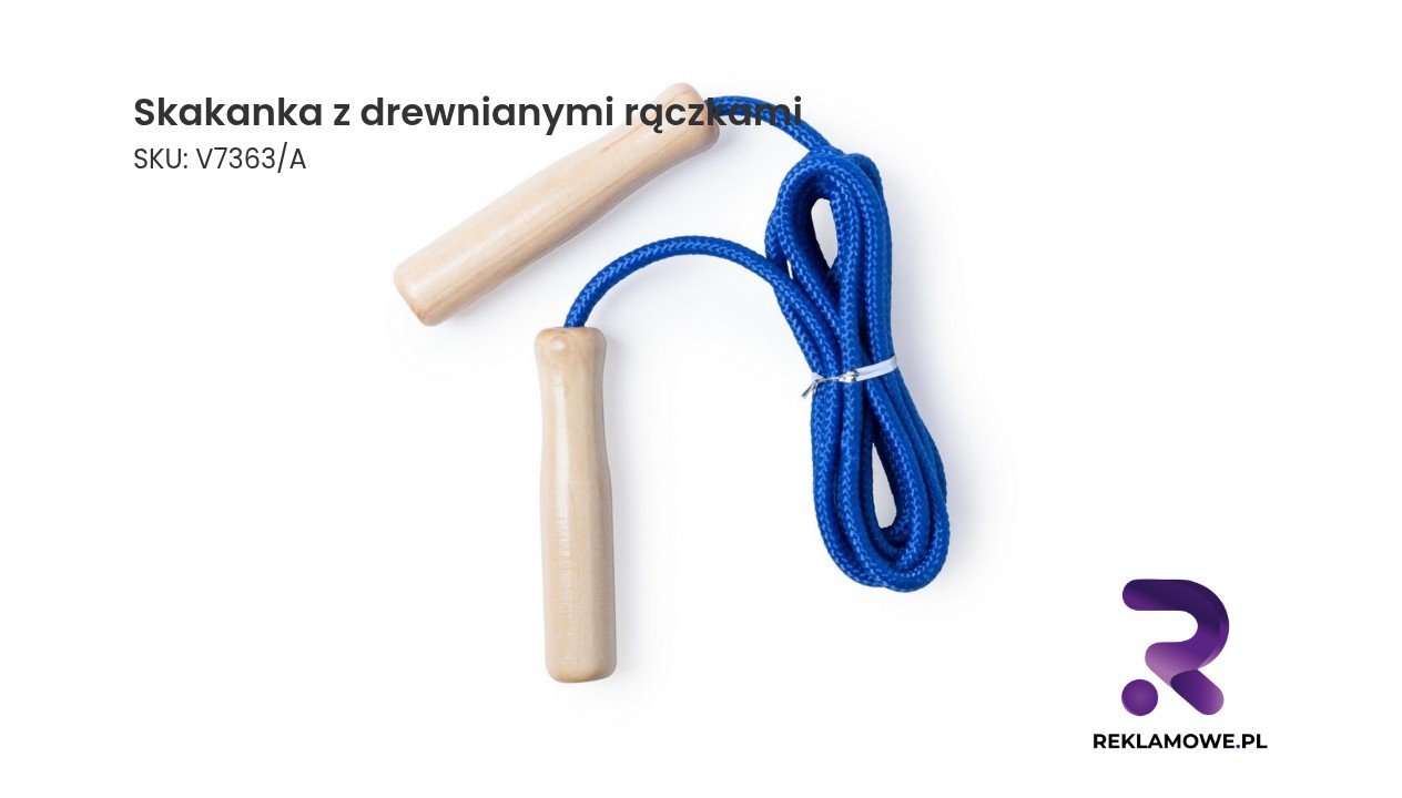 Skakanka z drewnianymi uchwytami