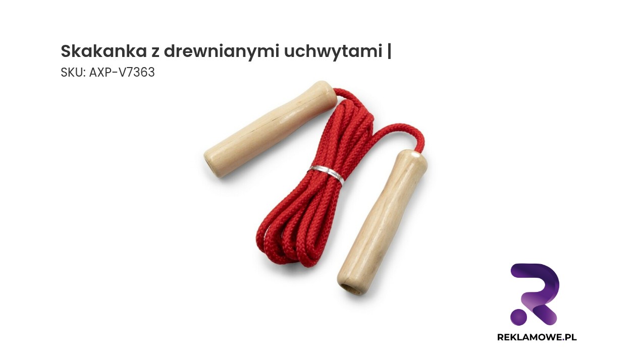 Skakanka z drewnianymi uchwytami
