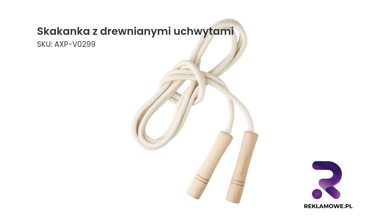 Skakanka z naturalnego drewna z wytrzymałymi uchwytami
